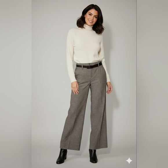 B. Wear NWT Juniors Brown Wide Leg High Rise Dress/Formal Pants w/ Belt Size 7 - Picture 1 of 8